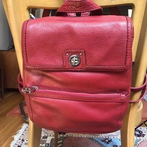 EUC red Pelle Studio leather backpack